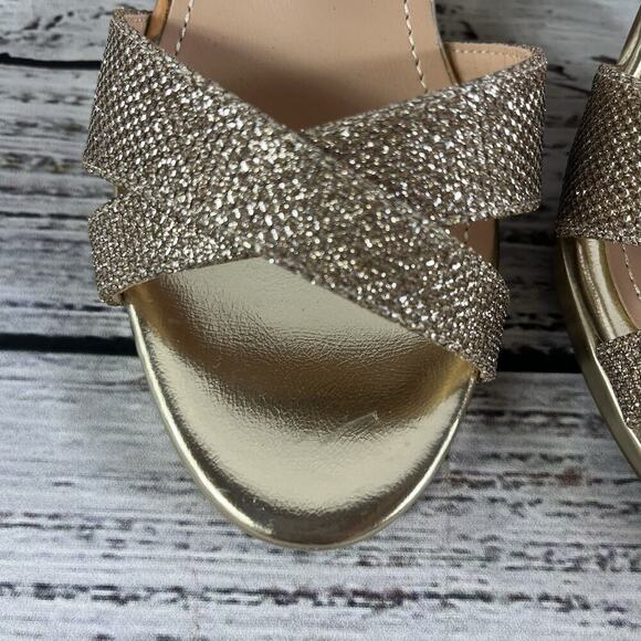 Dream Pairs Heels Pumps Shoes sz 7.5 Gold Sparkles Wedding Cocktail Evening - Picture 5 of 11